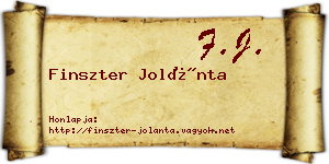 Finszter Jolánta névjegykártya